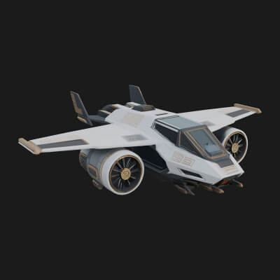 Sci-Fi VTOL Craft Model Design 23 3D Print Model