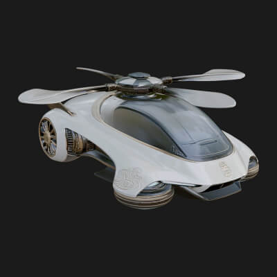 Sci-Fi VTOL Craft Model Design 24 3D Print Model