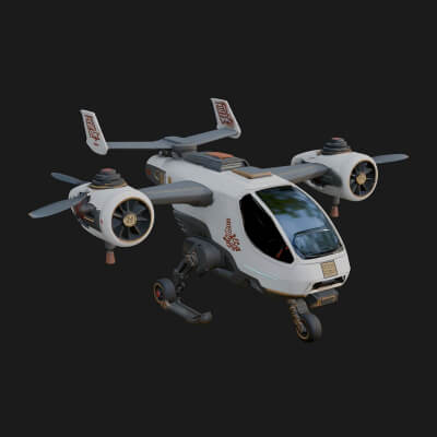 Sci Fi VTOL Craft Model Design 26 3D Print Model