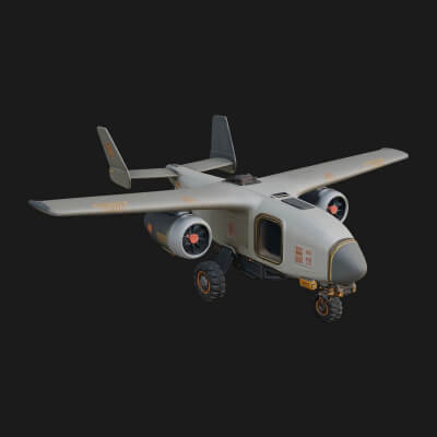 Sci-Fi VTOL Craft Model Design 27 3D Print Model
