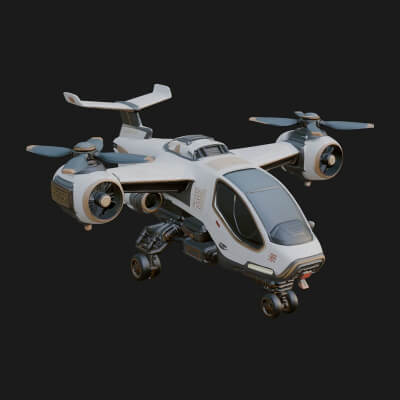 Sci Fi VTOL Craft Model Design 29 3D Print Model