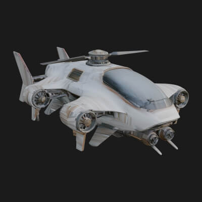 Sci Fi VTOL Craft Model Design 3 3D Print Model
