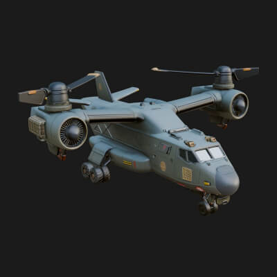 Sci Fi VTOL Craft Model Design 31 3D Print Model