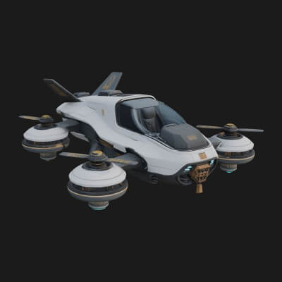 Sci Fi VTOL Craft Model Design 33 3D Print Model
