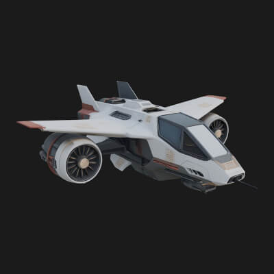 Sci Fi VTOL Craft Model Design 34 3D Print Model