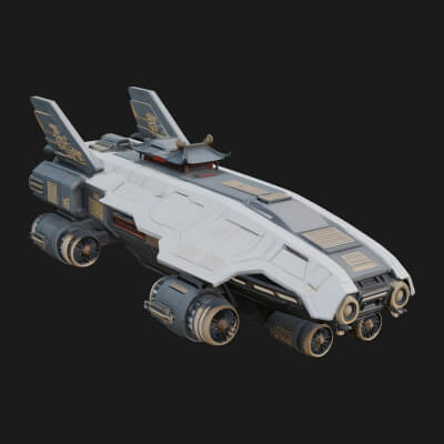Sci Fi VTOL Craft Model Design 35 3D Print Model