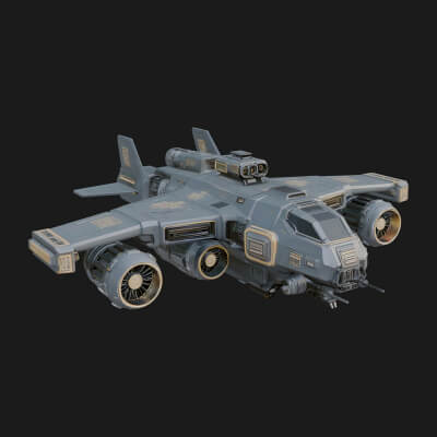 Sci-Fi VTOL Craft Model Design 36 3D Print Model