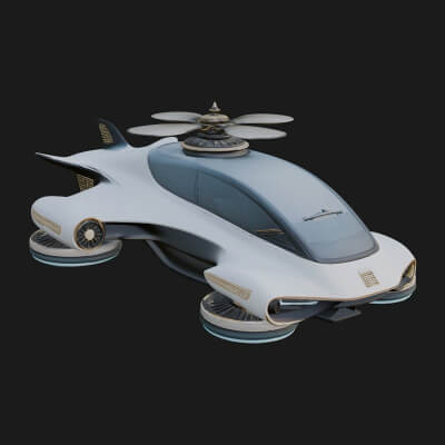 Sci Fi VTOL Craft Model Design 37 3D Print Model