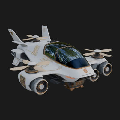 Sci-Fi VTOL Craft Model Design 38 3D Print Model