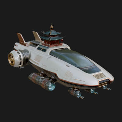 Sci-Fi VTOL Craft Model Design 40 3D Print Model