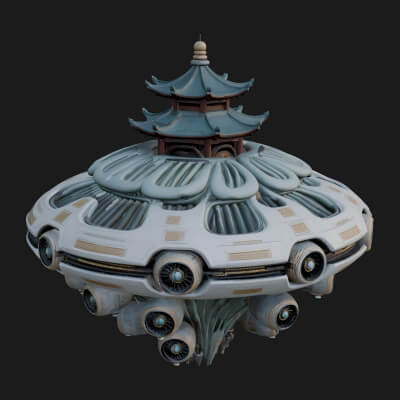 Sci-Fi VTOL Craft Model Design 41 3D Print Model
