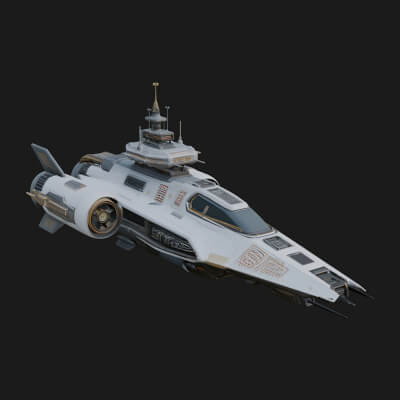 Sci Fi VTOL Craft Model Design 42 3D Print Model