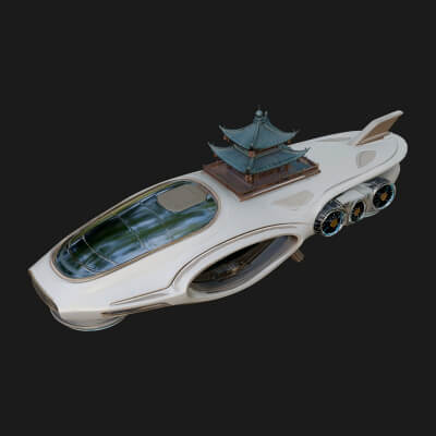 Sci Fi VTOL Craft Model Design 43 3D Print Model