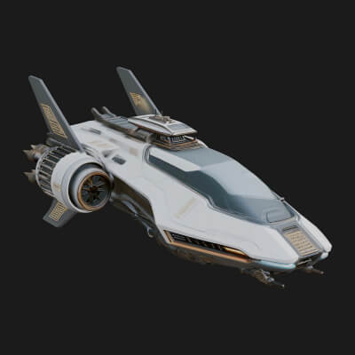 Sci Fi VTOL Craft Model Design 44 3D Print Model