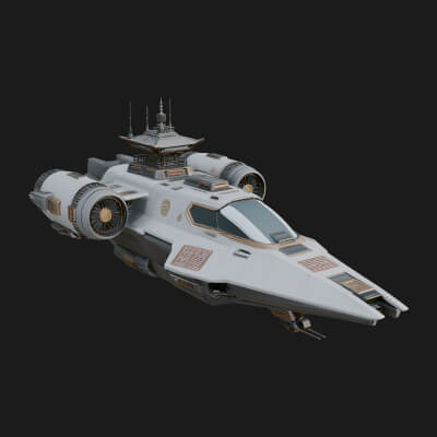 Sci-Fi VTOL Craft Model Design 45 3D Print Model
