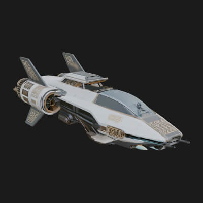 Sci Fi VTOL Craft Model Design 46 3D Print Model