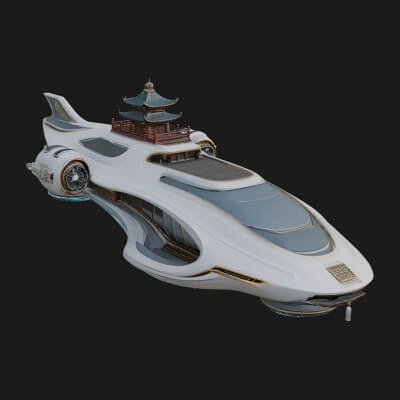 Sci Fi VTOL Craft Model Design 48 3D Print Model