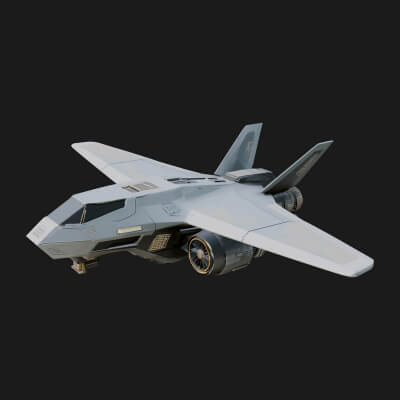 Sci Fi VTOL Craft Model Design 5 3D Print Model
