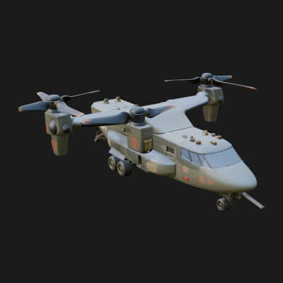 Sci Fi VTOL Craft Model Design 7 3D Print Model