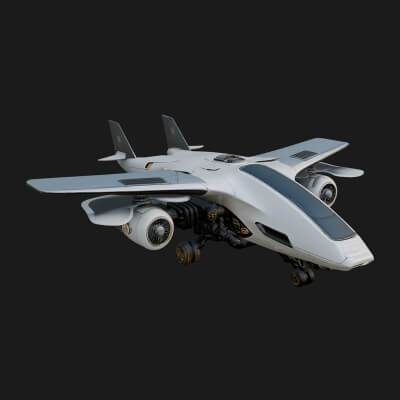Sci Fi VTOL Craft Model Design 8 3D Print Model