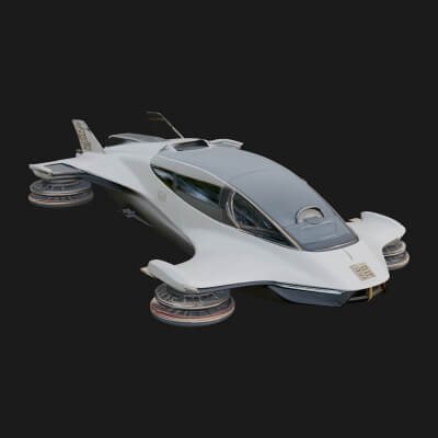 Sci-Fi VTOL Craft Model Design 9 3D Print Model