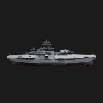 Sci Fi Warship Model Design 1 3D Print Model
