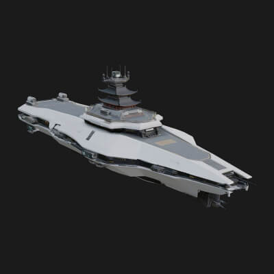 Sci-Fi Warship Model Design 10 3D Print Model