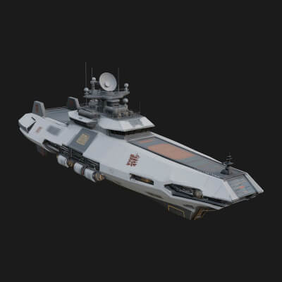 Sci Fi Warship Model Design 11 3D Print Model