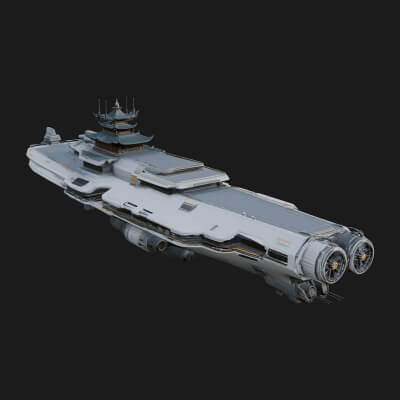 Sci Fi Warship Model Design 13 3D Print Model