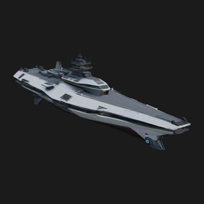 Sci Fi Warship Model Design 15 3D Print Model