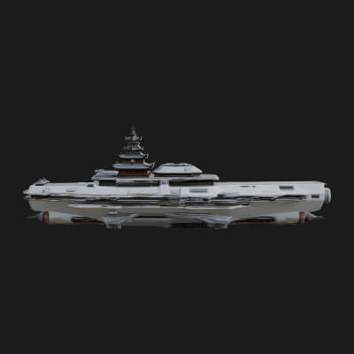 Sci Fi Warship Model Design 16 3D Print Model