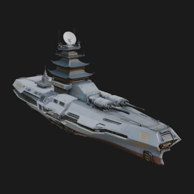 Sci Fi Warship Model Design 17 3D Print Model