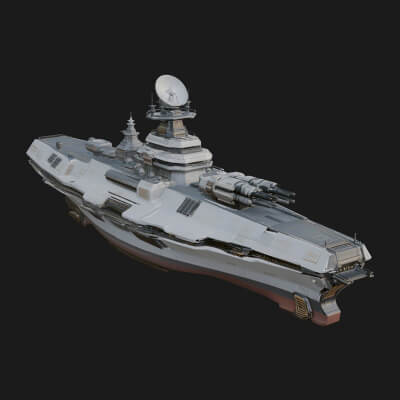 Sci Fi Warship Model Design 19 3D Print Model