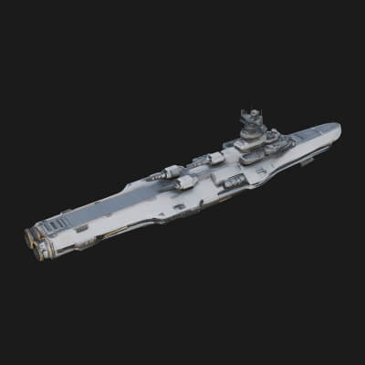 Sci-Fi Warship Model Design 21 3D Print Model