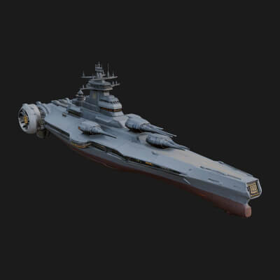 Sci Fi Warship Model Design 22 3D Print Model