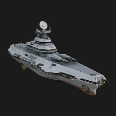 Sci Fi Warship Model Design 24 3D Print Model