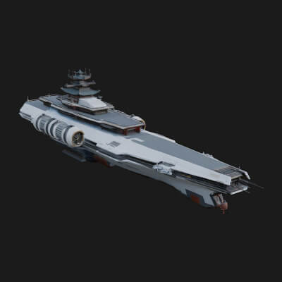 Sci Fi Warship Model Design 27 3D Print Model
