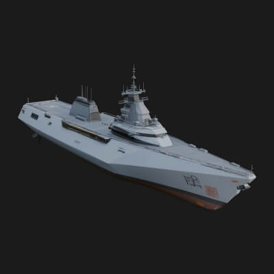 Sci Fi Warship Model Design 3 3D Print Model