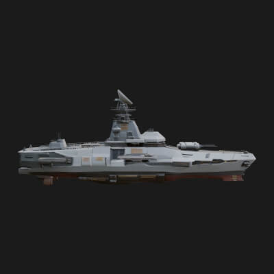 Sci-Fi Warship Model Design 4 3D Print Model