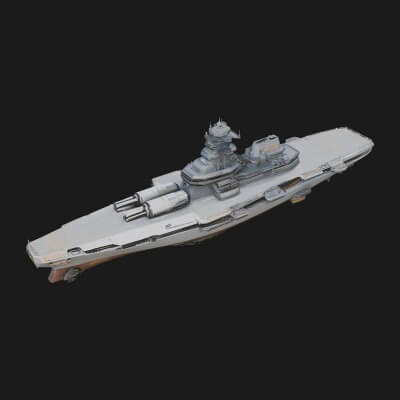 Sci-Fi Warship Model Design 5 3D Print Model