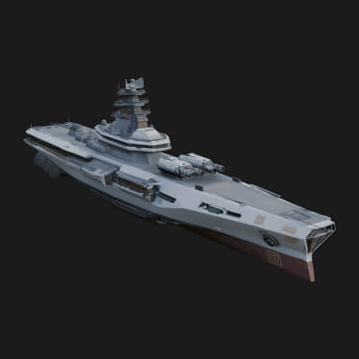 Sci Fi Warship Model Design 7 3D Print Model