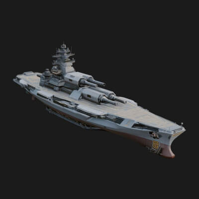 Sci Fi Warship Model Design 8 3D Print Model