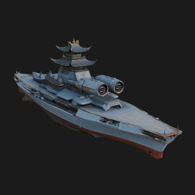 Sci Fi Warship Model Design 9 3D Print Model