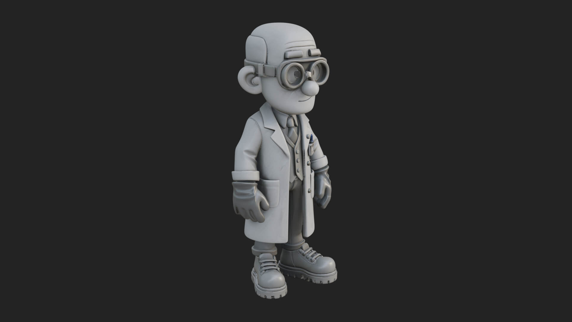 Scientist Man Statue Design 4 3D Print Model 3D Model