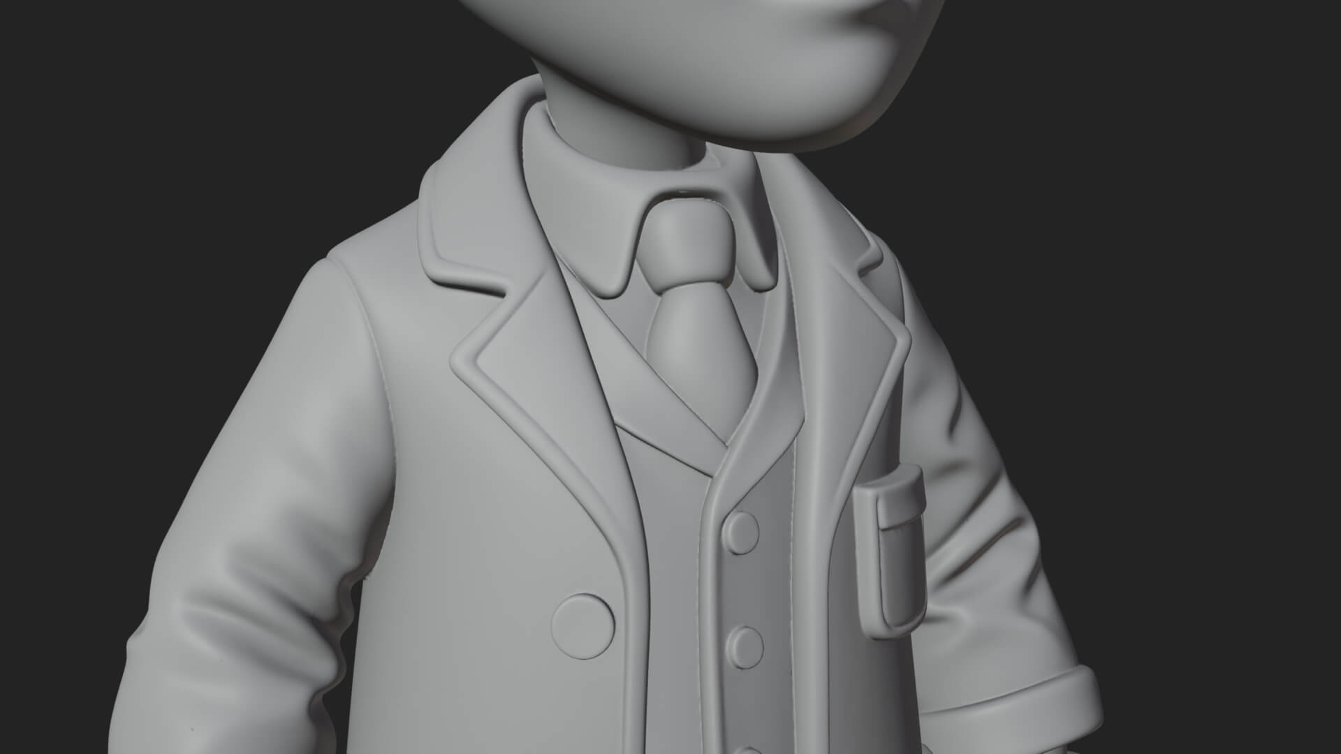 Scientist Man Statue Design 5 3D Print Model 3D Model