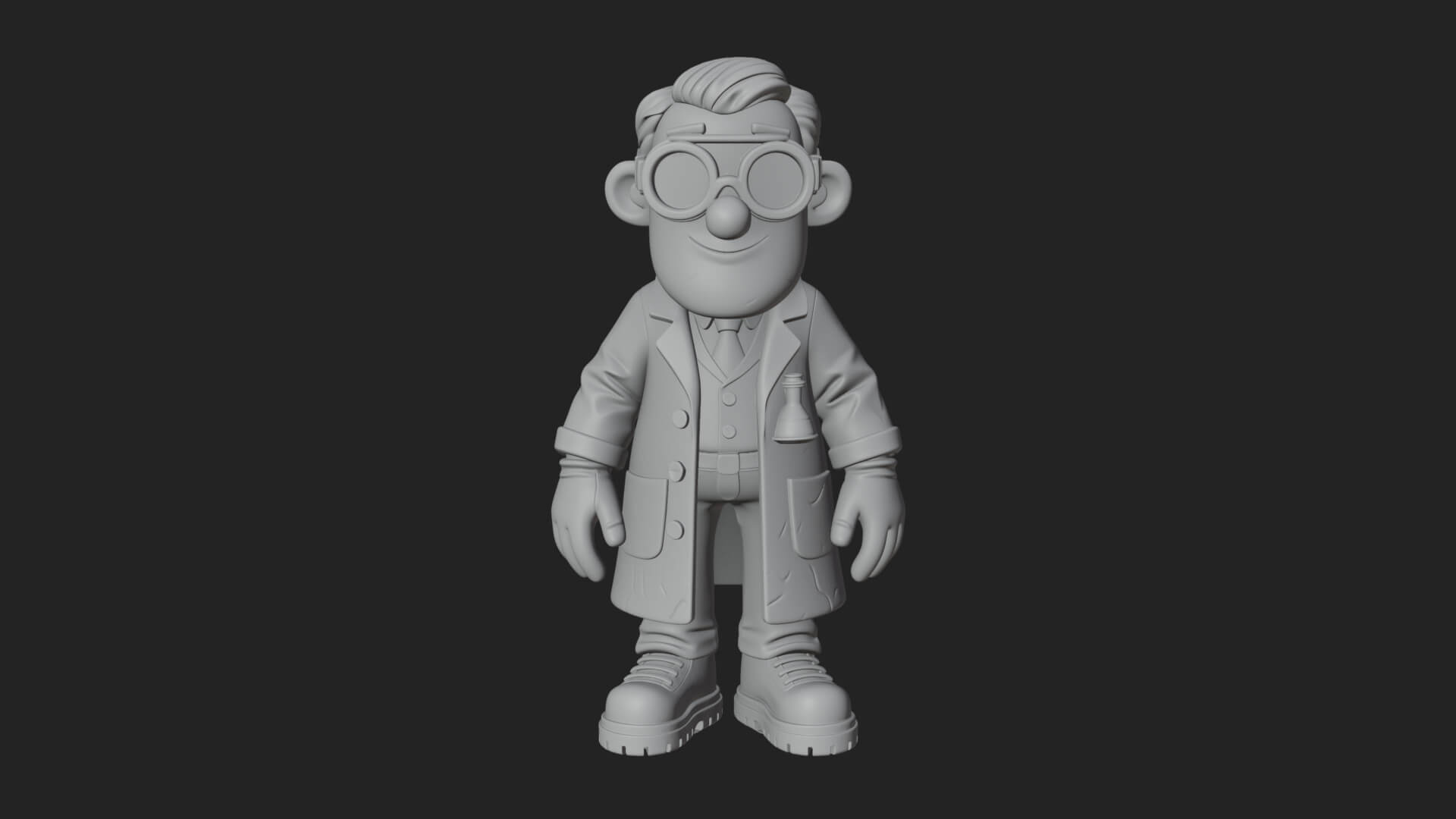 Scientist Man Statue Design 6 3D Print Model 3D Model