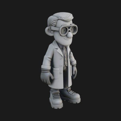 Scientist Man Statue Design 7 3D Print Model