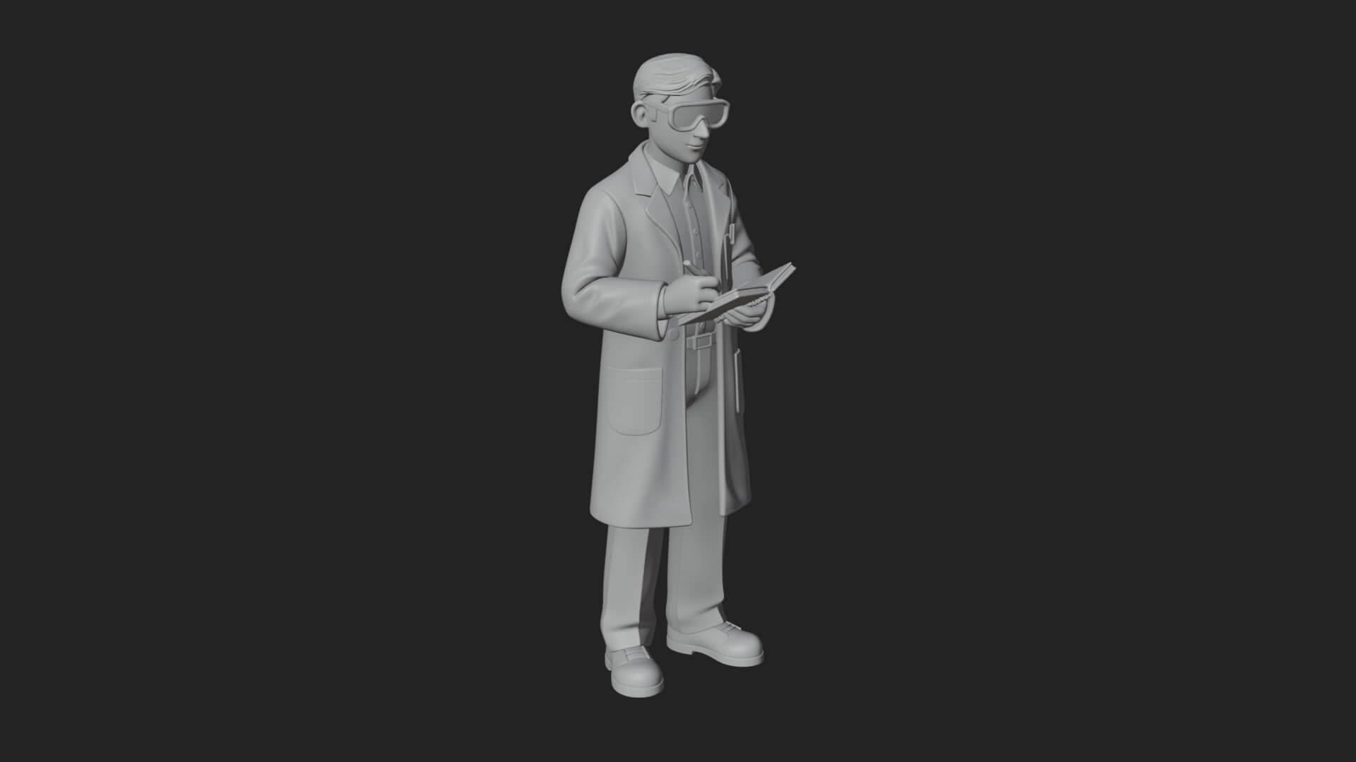 Scientist Man Statue Design 8 3D Print Model 3D Model