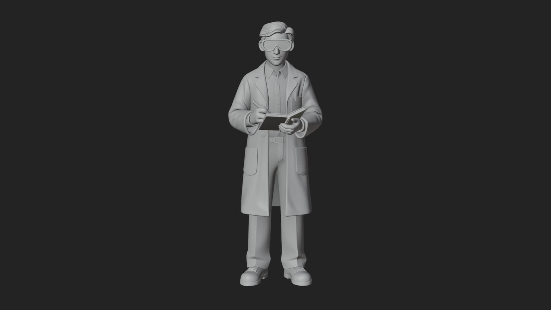 Scientist Man Statue Design 8 3D Print Model 3D Model