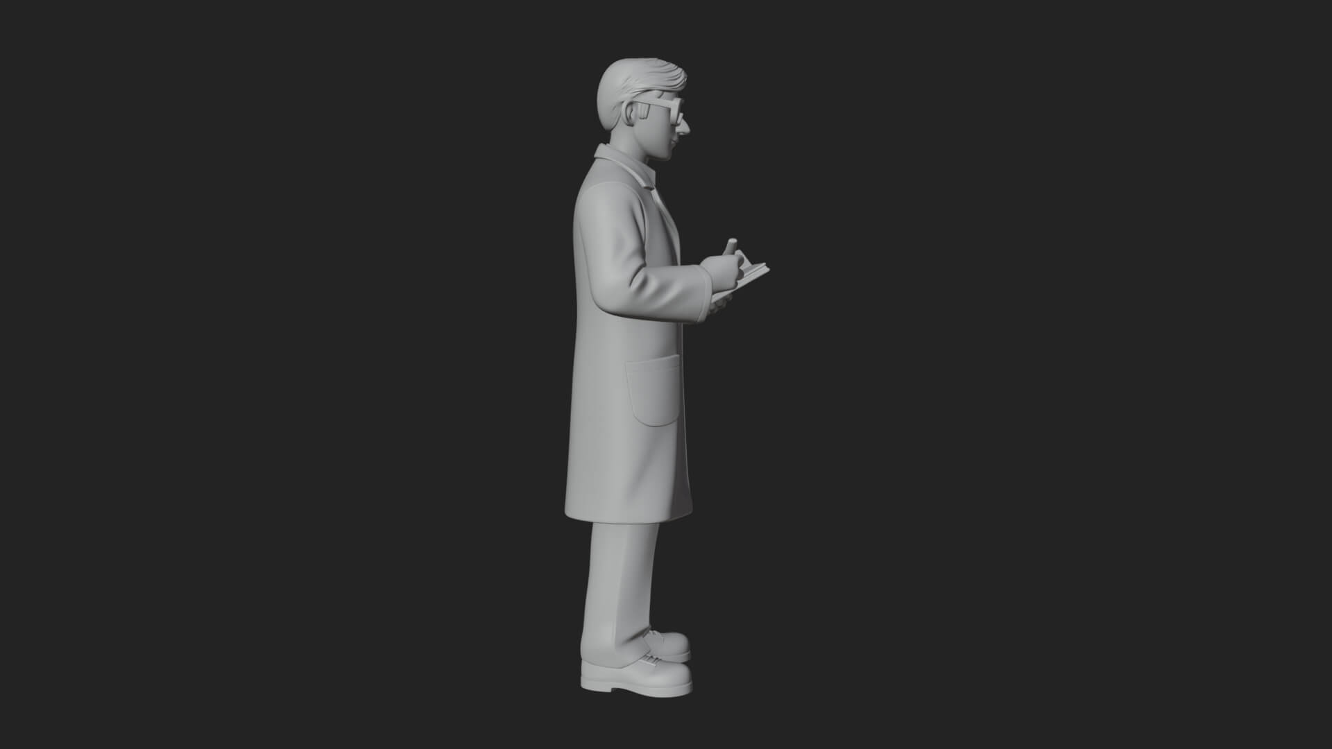 Scientist Man Statue Design 8 3D Print Model 3D Model